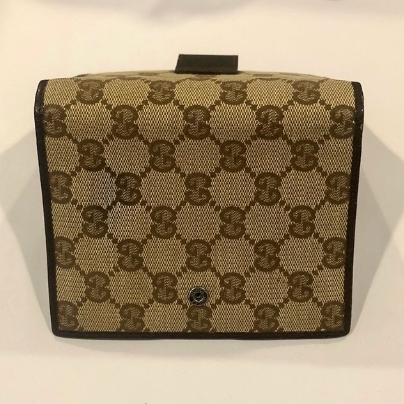 M GUCCI MONOGRAM Leather Canvas Agenda Binder Passport Holder Credit Card Wallet - Picture 6 of 17